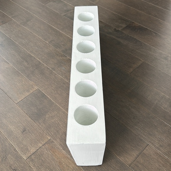 MAGNOLIA HOME White Wooden Sugar Mold, Plant Candle Holder Decor, Joanna Gaines - Picture 4 of 9